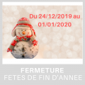 Bannière annonçant les dates de fermeture pour Noël 2019 du magasin Nature et Confort