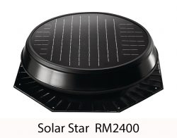 Solar-powered roof vent, Solar Star RM2400, extracteur d'air solaire.
