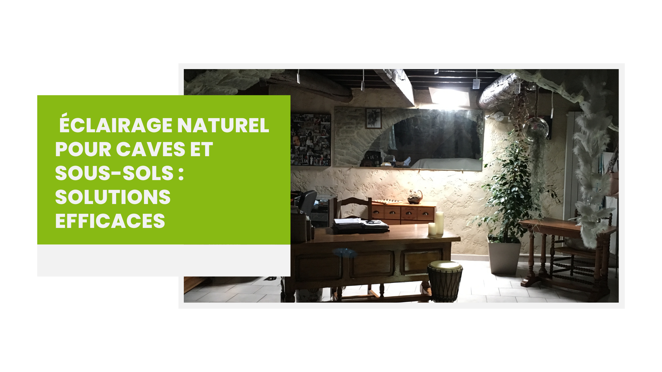 Sous-sol lumineux avec lumière naturelle, présentant des solutions efficaces pour l'éclairage de la cave et du sous-sol.