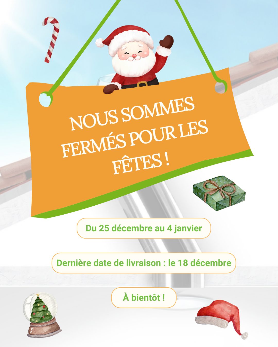 Fermeture fin d'année Nature et Confort 2025